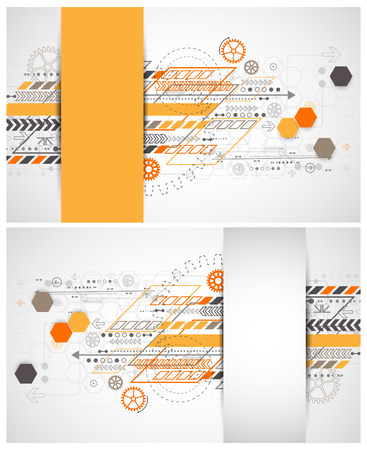 Abstract background with various technological elements. Vector illustrationのイラスト素材