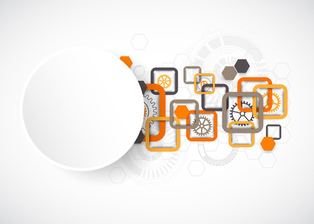 Abstract technology square background with cogwheels. Vectorのイラスト素材