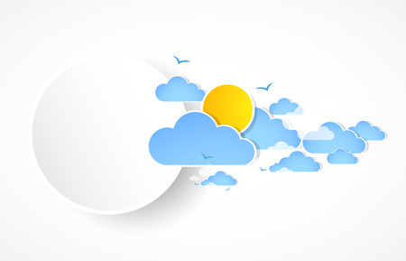 Sky with clouds banner. Vectorのイラスト素材