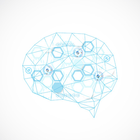 Abstract digital brain,technology concept. Vectorのイラスト素材