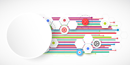 Color lines technology abstract background. Vectorのイラスト素材
