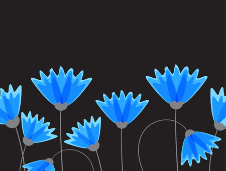 Abstract nature background. Blue cornflowers. Vectorのイラスト素材