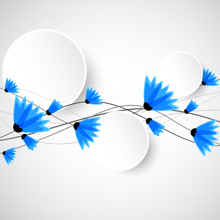 Abstract nature background. Blue cornflowers. Vectorのイラスト素材