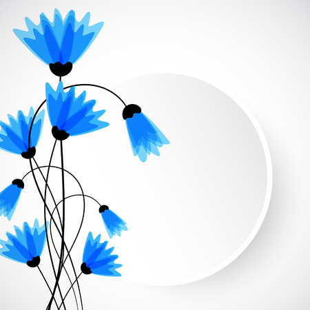 Abstract nature background. Blue cornflowers. Vectorのイラスト素材