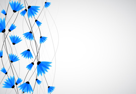 Abstract nature background. Blue cornflowers. Vectorのイラスト素材