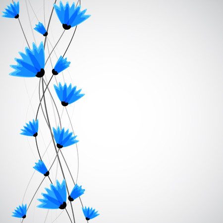Abstract nature background. Blue cornflowers. Vectorのイラスト素材
