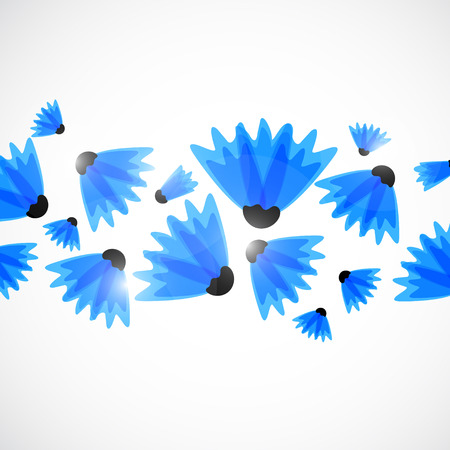 Abstract nature background. Blue cornflowers. Vectorのイラスト素材