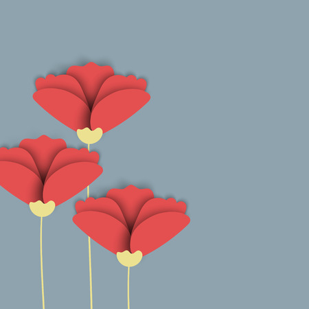 Abstract nature background. Red poppy flowers. Vectorのイラスト素材