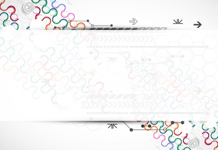 Abstract technological arc background with various technological elements. Vectorのイラスト素材