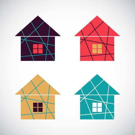 House abstract real estate vector background. Realty theme icon.のイラスト素材