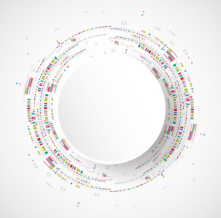 Abstract technological background with various technological elements. Vectorのイラスト素材