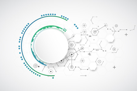 Abstract technology background with various technological elements. Vectorのイラスト素材