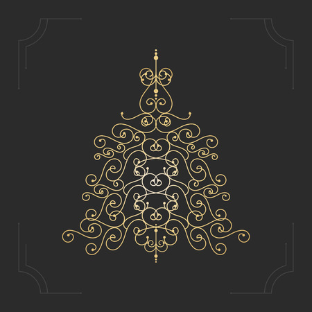 Absrtact floral christmas tree background. Vectorのイラスト素材
