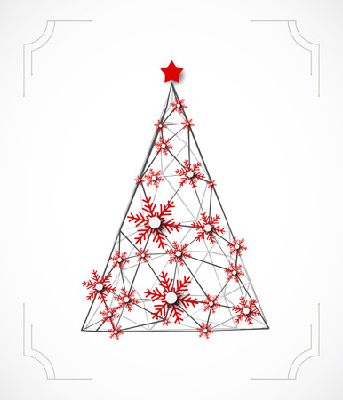 Winter background with Christmas tree. Vectorのイラスト素材