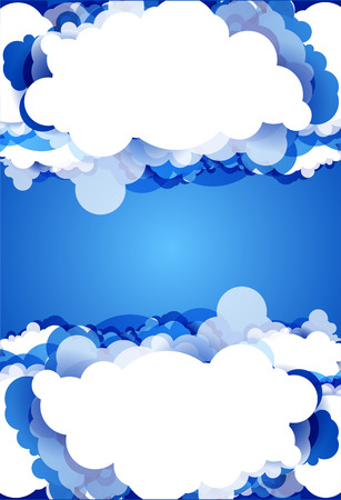 Blue sky with clouds. Vector background.のイラスト素材