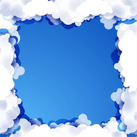 Blue sky with clouds. Vector background.のイラスト素材