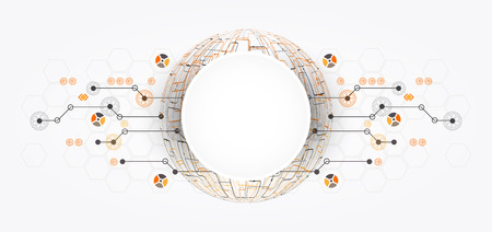 Abstract colorful background. Vector 3d sphereのイラスト素材