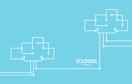 Line style technology cloud background. Vector illustrationのイラスト素材