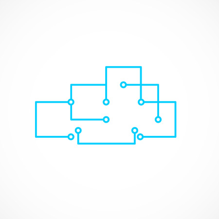 Line style technology cloud background. Vector illustrationのイラスト素材