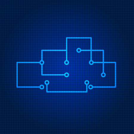 Line style technology cloud background. Vector illustrationのイラスト素材