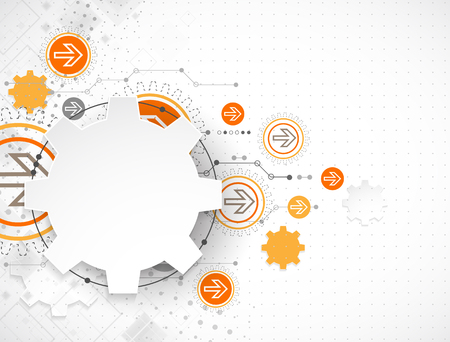 Abstract technology background. Cogwheels theme. Vector illustrationのイラスト素材