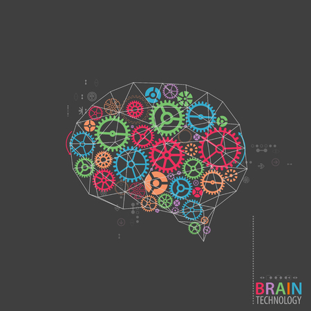 Abstract digital brain,technology concept.のイラスト素材