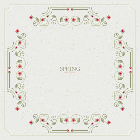 Art deco vintage design of retro flourishes frames. Spring time. Vectorのイラスト素材
