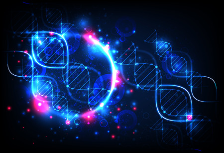 Science template, wallpaper or banner with a DNA molecules. Vector illustration.のイラスト素材