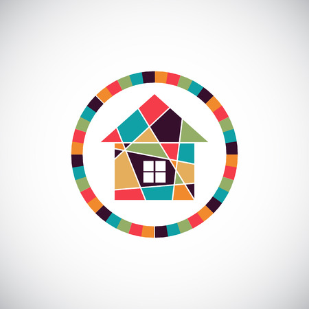 House abstract real estate vector background. Realty theme icon.のイラスト素材