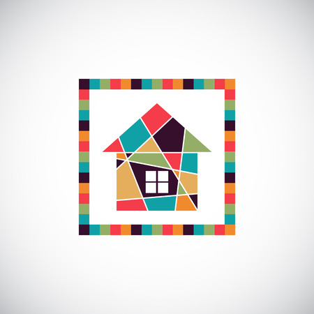 House abstract real estate vector background. Realty theme icon.のイラスト素材