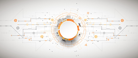 Abstract technological background with various technological elements. Structure pattern technology backdrop. Vectorのイラスト素材