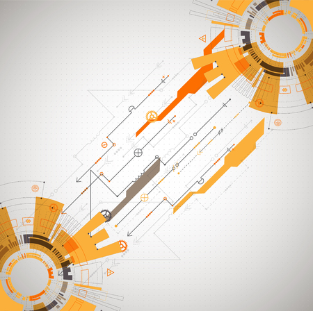 Abstract technological background with various technological elements. Structure pattern technology backdrop. Vectorのイラスト素材