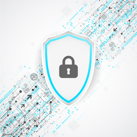 Protection background. Technology security, encode and decrypt, techno scheme, vector illustrationのイラスト素材