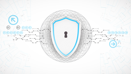 Protection background. Technology security, encode and decrypt, techno scheme, vector illustrationのイラスト素材