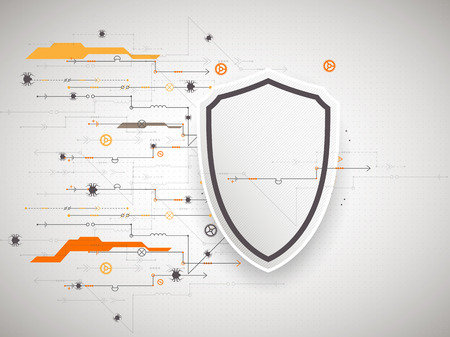 Protection background. Technology security, encode and decrypt, techno scheme, vector illustrationのイラスト素材