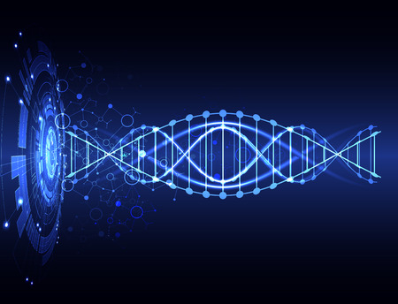Science template, wallpaper or with a DNA molecules. illustration.のイラスト素材