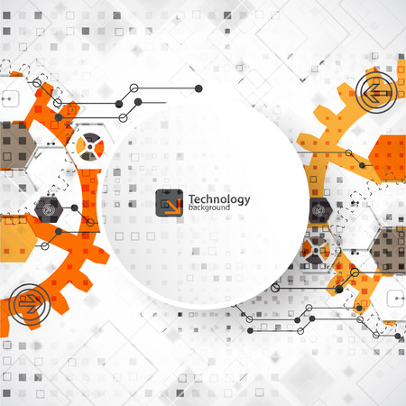 Vector illustration, hi-tech digital technology and engineering, digital technology concept.のイラスト素材