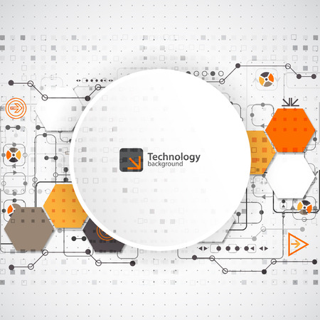 Vector illustration, hi-tech digital technology and engineering, digital technology concept.のイラスト素材