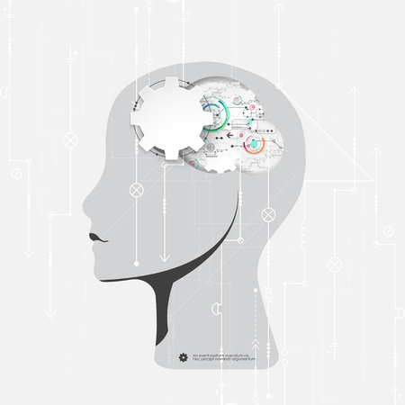 Creative brain concept background. Artificial Intelligence concept. Vector science illustrationのイラスト素材