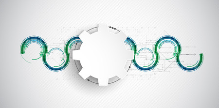 Vector illustration gear wheel, Hi-tech digital technology and engineering, digital  technology concept.のイラスト素材
