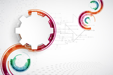 Vector illustration gear wheel, Hi-tech digital technology and engineering, digital  technology concept.のイラスト素材