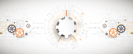 Vector illustration, Hi-tech digital technology and engineering themeのイラスト素材