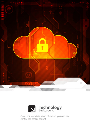 Abstract security cloud technology background. Illustration Vectorのイラスト素材