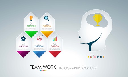 Info graphic teamwork. Business concept. Vector illustration.のイラスト素材