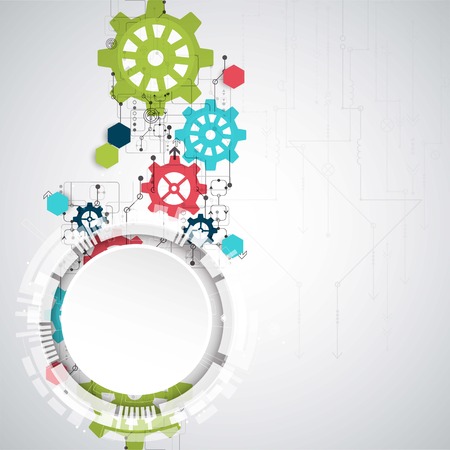 Abstract background with various technological elements. Vertical structure pattern technology backdrop. Vectorのイラスト素材