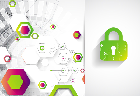 Protection concept. Protect mechanism, system privacy. Vector illustrationのイラスト素材