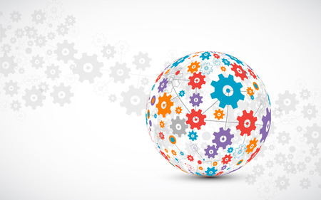 Abstract technology sphere background. Global network concept. Vectorのイラスト素材