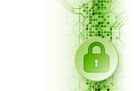 Protection concept. Protect mechanism, system privacy. Vector illustrationのイラスト素材