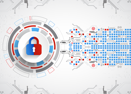 Protection concept. Protect mechanism, system privacy. Vector illustrationのイラスト素材