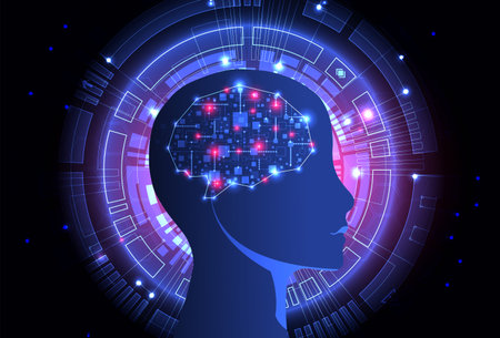Artificial intelligence concept. Technology background. Vector science illustration